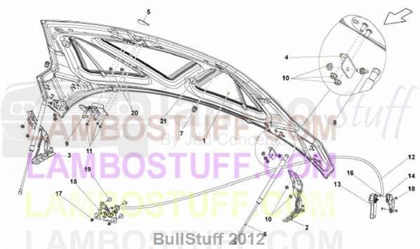 2010 Lamborghini GALLARDO LP 550-2 COUPE EUROPE FRONT HOOD (823.01.00)